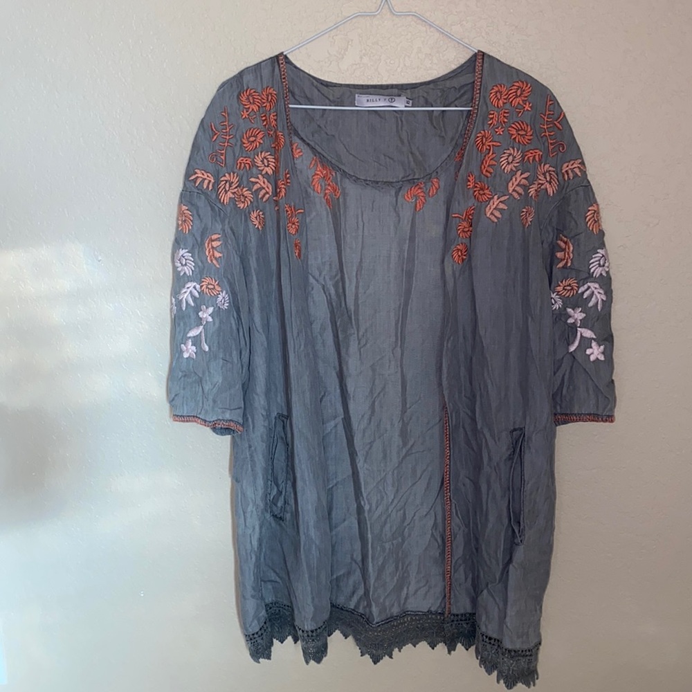 Billy T pink floral cardigan